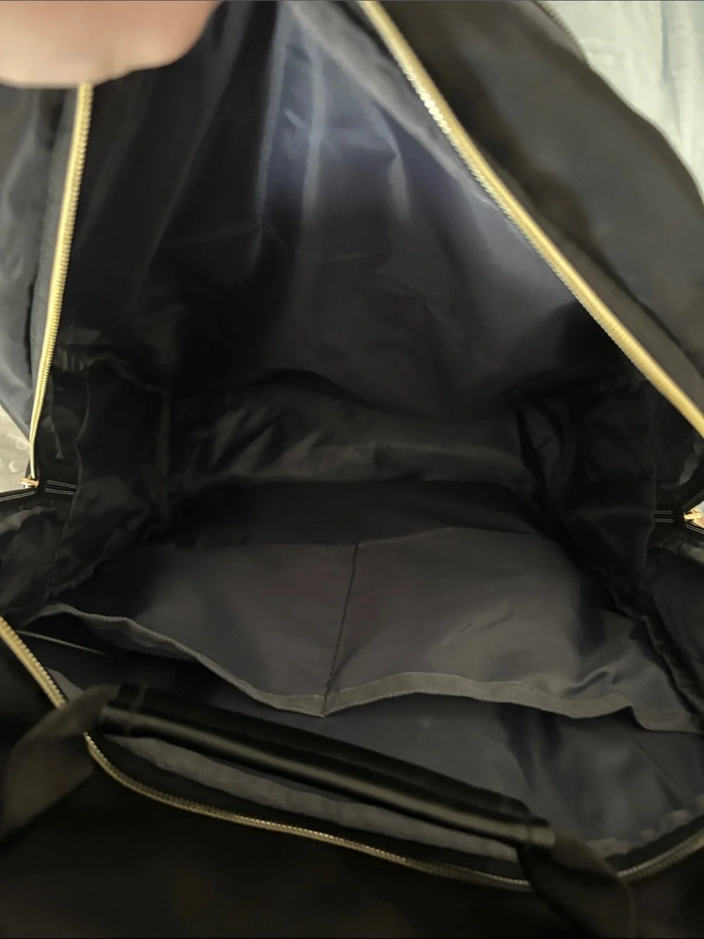 Kipling Black Quilted Backpack with Gold Zippers
